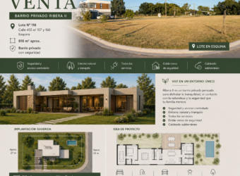 VENTA LOTE EN BARRIO PRIVADO RIBERA II